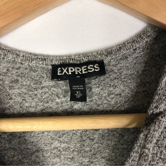 Express Gray Knit Criss Cross Neck Flared Hem Tank Top XS - Picture 4 of 4